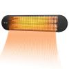 750W/1500W Wall Mounted Infrared Heater with Remote Control - Color: Black