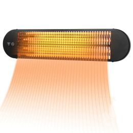 750W/1500W Wall Mounted Infrared Heater with Remote Control - Color: Black