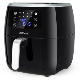 6.5QT Air Fryer Oilless Cooker with 8 Preset Functions and Smart Touch Screen-Black - Color: Black