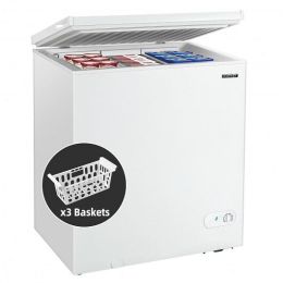 5.2 Cu.ft Chest Freezer Upright Single Door Refrigerator with 3 Baskets-White - Color: White