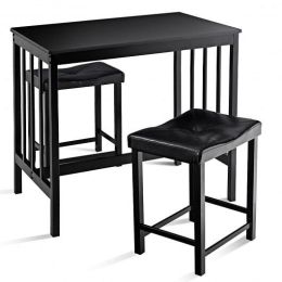 3 Pieces Modern Counter Height Dining Set - Color: Black