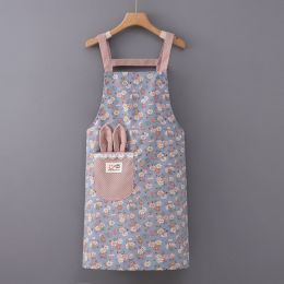 Kitchen Household Cooking Stain-proof Waterproof Oil-proof Stain-resistant Work Clothes Long Sleeve Apron