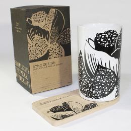 SYNC - [Peony] Graphic Mug / Wood Coaster - No Handle (4.4 inch height)