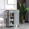 Compact Kitchen Island Cart on Wheels, Rolling Utility Trolley Cart Grey-AS