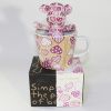 SYNC - [Heart Pink] Stuffed Bear Mug (3.3 inch height)