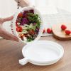 1pc Vegetable Cutting Aid Fruit Vegetable Salad Cutting Bowl Kitchen Plastic Divider Salad Cutting Mold; Kitchen Accessories