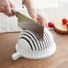 1pc Vegetable Cutting Aid Fruit Vegetable Salad Cutting Bowl Kitchen Plastic Divider Salad Cutting Mold; Kitchen Accessories