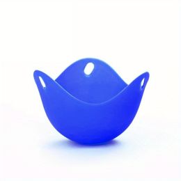 1pc Silicone Egg Cooker; Kitchen Cooking Tool 2.55x3.54inch (Color: Blue)
